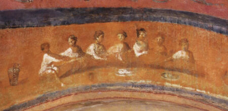 Fractio panis, Catacombe di Priscilla.