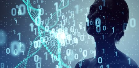 Genetic engineering and digital technology concept. (iStock/metamorworks)