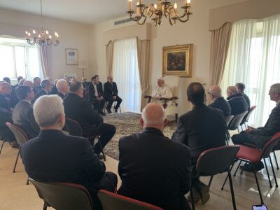 Papa Francesco durante conversazione coi gesuiti a Malta (foto: Antonio Spadaro)