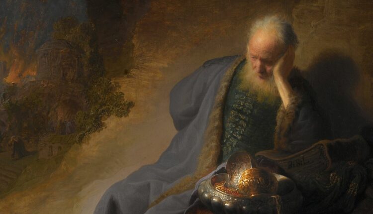 Rembrandt, “Geremia in lutto per distruzione di Gerusalemme”.