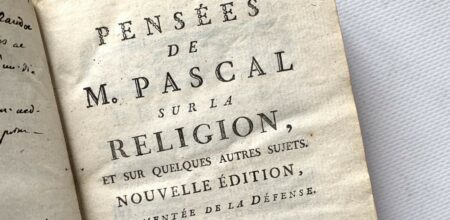 Il frontespizio di una edizione dei “Pensieri sulla religione” di B. Pascal.