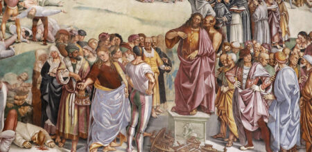 Luca Signorelli, “Predica e punizione dell’Anticristo”, Cappella di San Brizio, Duomo di Orvieto.