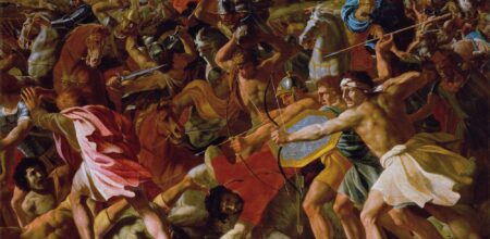 Nicola Poussin, “La battaglia di Giosué contro gli Amaleciti”.