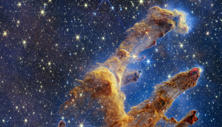 Pillars of Creation fotografata dal James Webb Space Telescope (JWST). Fotografia di NASA, ESA, CSA, STScI