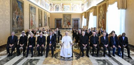 Udienza di papa Leone XIV a La Civiltà Cattolica, 25 settembre 2025 (© Vatican Media)