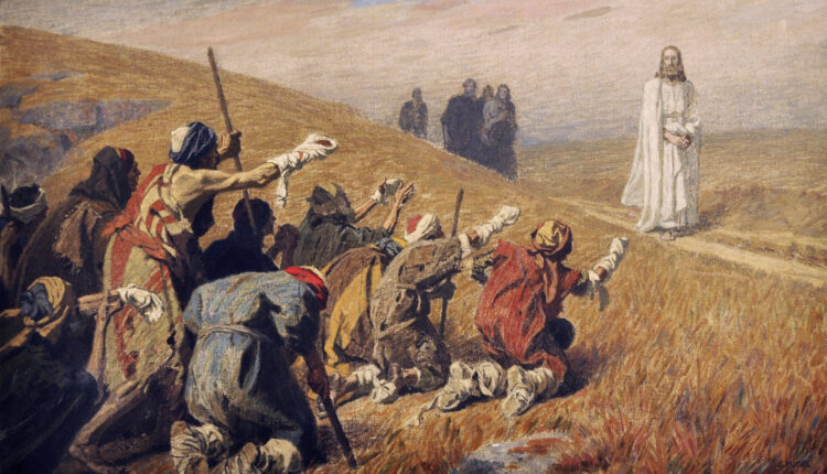 Cristo e i lebbrosi (G. Fugel, 1920 ca.)