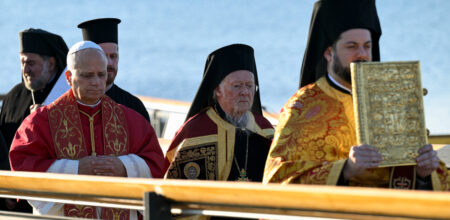 Papa Leone XIV e il Patriarca Bartolomeo I a İznik il 28 novembre 2025 © Vatican Media