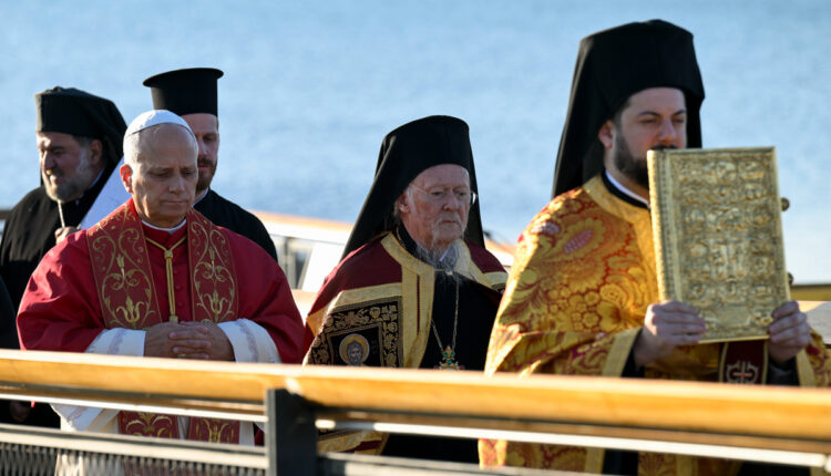 Papa Leone XIV e il Patriarca Bartolomeo I a İznik il 28 novembre 2025 © Vatican Media