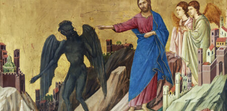 Tentazione di Cristo sul monte, Duccio di Buoninsegna.