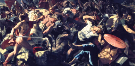 Battaglia di Giosuè contro gli Amaleciti, Nicolas Poussin, San Pietroburgo, Ermitage.