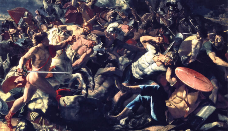 Battaglia di Giosuè contro gli Amaleciti, Nicolas Poussin, San Pietroburgo, Ermitage.