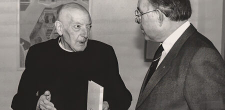 Oswald von Nell-Breuning con Karl Nothof (a destra), presidente del KAB, il Movimento dei lavoratori cattolici della Germania.