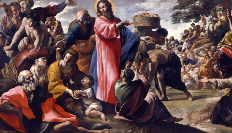 La moltiplicazione dei pani e dei pesci, di Giovanni Lanfranco.