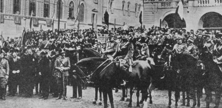 Mussolini a Bologna poco prima dell’attentato del 31 ottobre 1926.